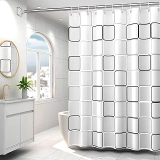 PVFZXS Duschvorhang 200x200 cm, PEVA Anti-Schimmel Wasserdicht Waschbar Duschvorhang mit 12 Ringen, für Dusche und Badewanne