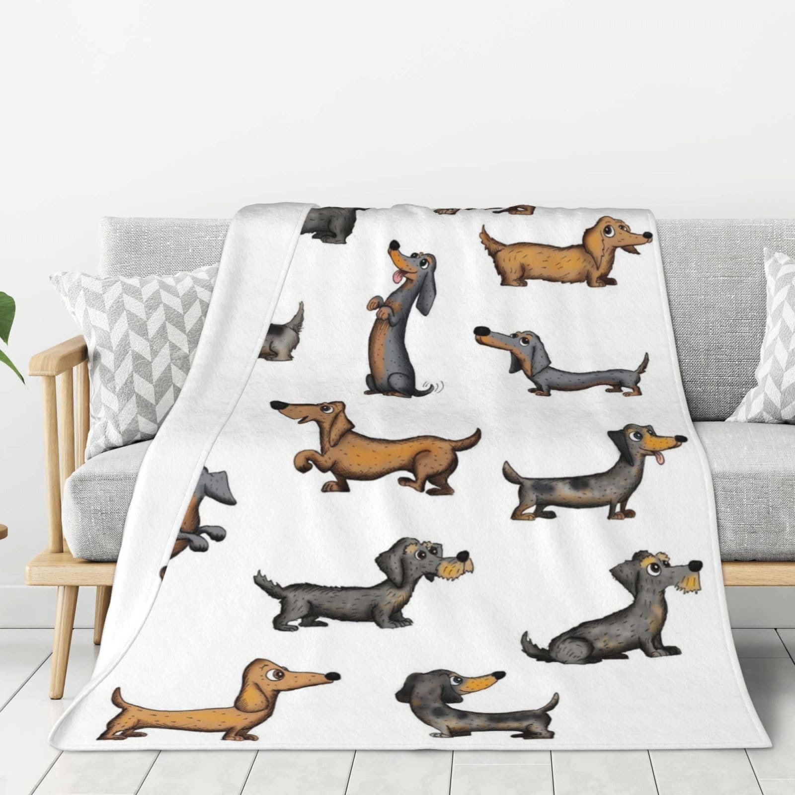 Hnnkloy Dachshund,Throw Blanket Warm Flannel Plush Soft Sofa Blanket As Bed Cover/Bed Sheets,50"x40"