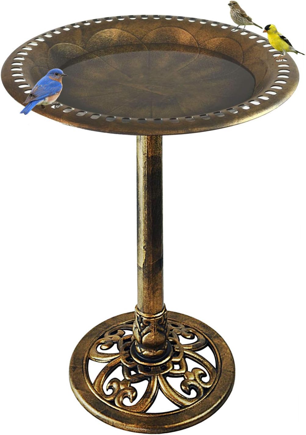 Bronze Resin Birdbath - Pedestal Birdbath for Yard or Garden