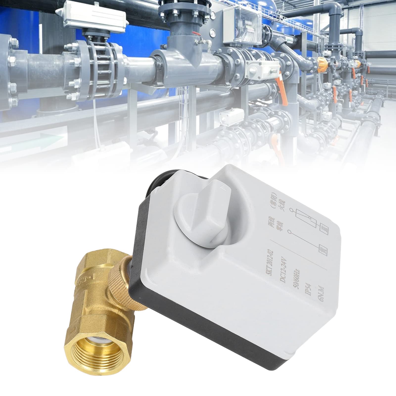 Zawór kulowy elektryczny 12-24 VDC 3/4" NC mosiężny do wody automatyczny zawór elektromagnetyczny dla systemów przemysłowych i wodnych