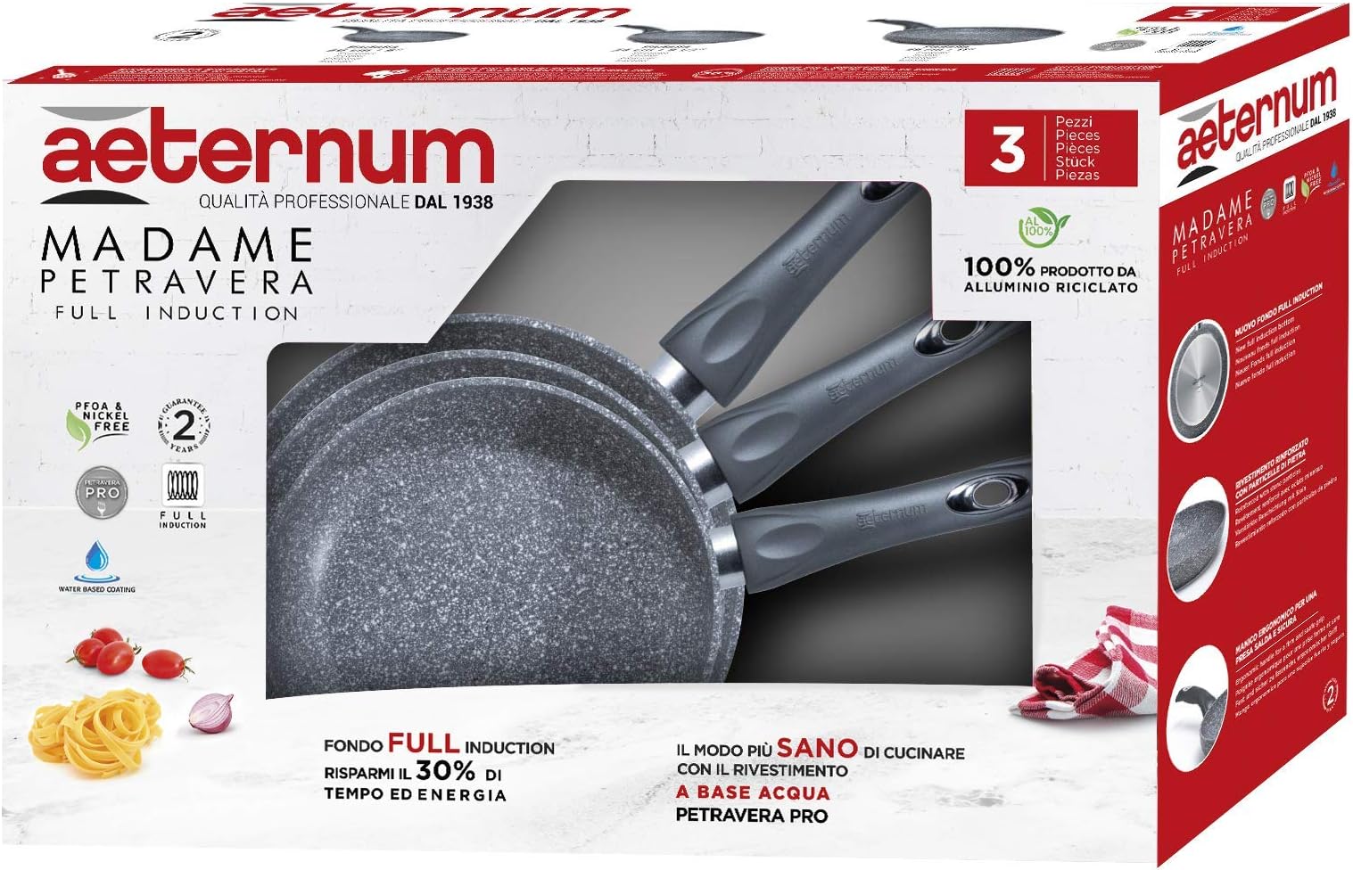 Paellera per Paella Antiaderente Grande Famiglia DeLuxe 38 cm Aeternum