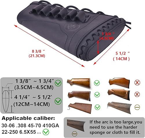 Miniatura 7 de Funda de cuero para rifle con eslinga de pistola de fósforo, soporte de carcasa de almohadilla de retroceso de escopeta de lona con correa de caza