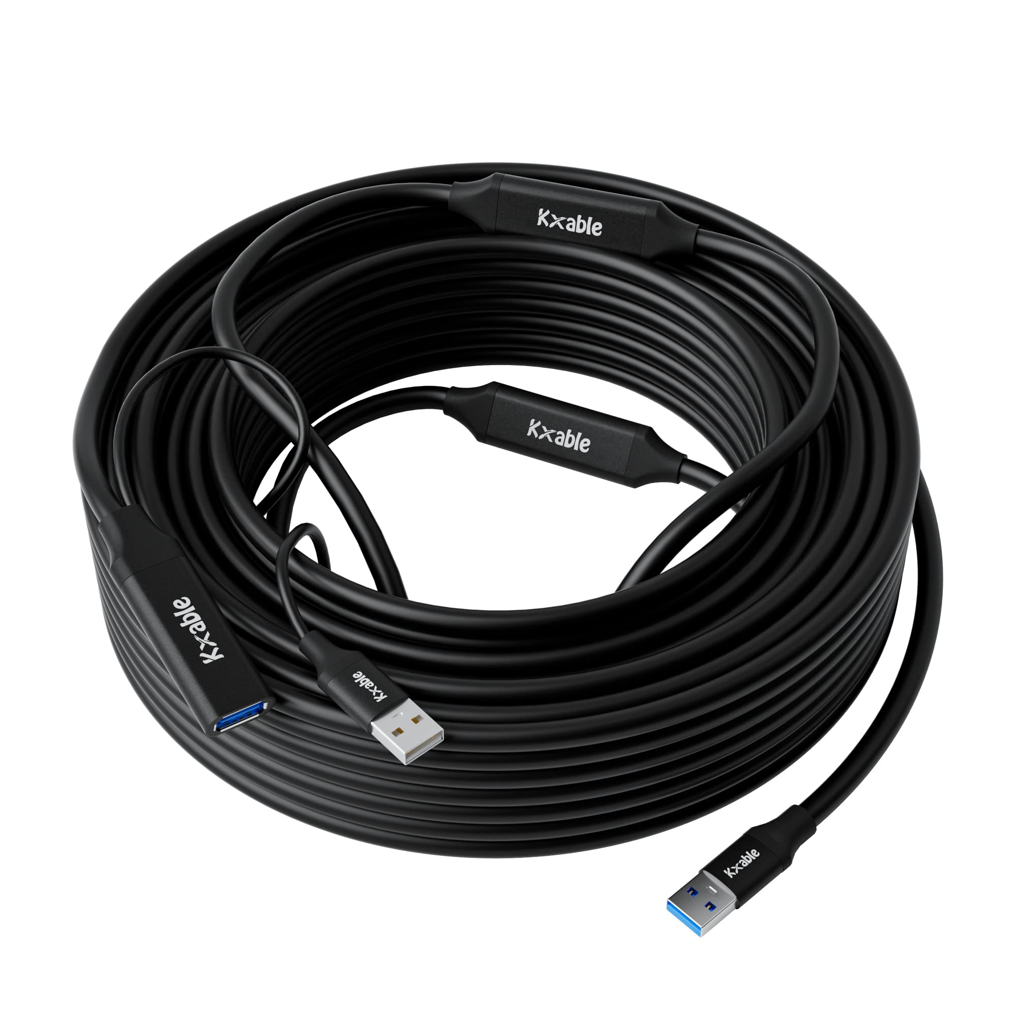 Cavo di prolunga attivo USB 3.0 da 75 piedi, tipo A maschio a femmina, cavo ripetitore USB con 3 booster di segnale e alimentatore USB, per laptop, disco rigido, stampante, webcam, Xbox, VR, PS4