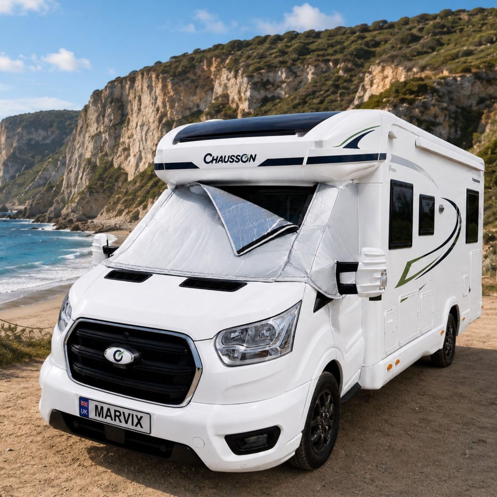 Oscurecedor Tèrmico Exterior para Ford Transit de 2015-2025 MK8 y MK9 Isotèrmico Cubierta Protectora Solar para Exteriores