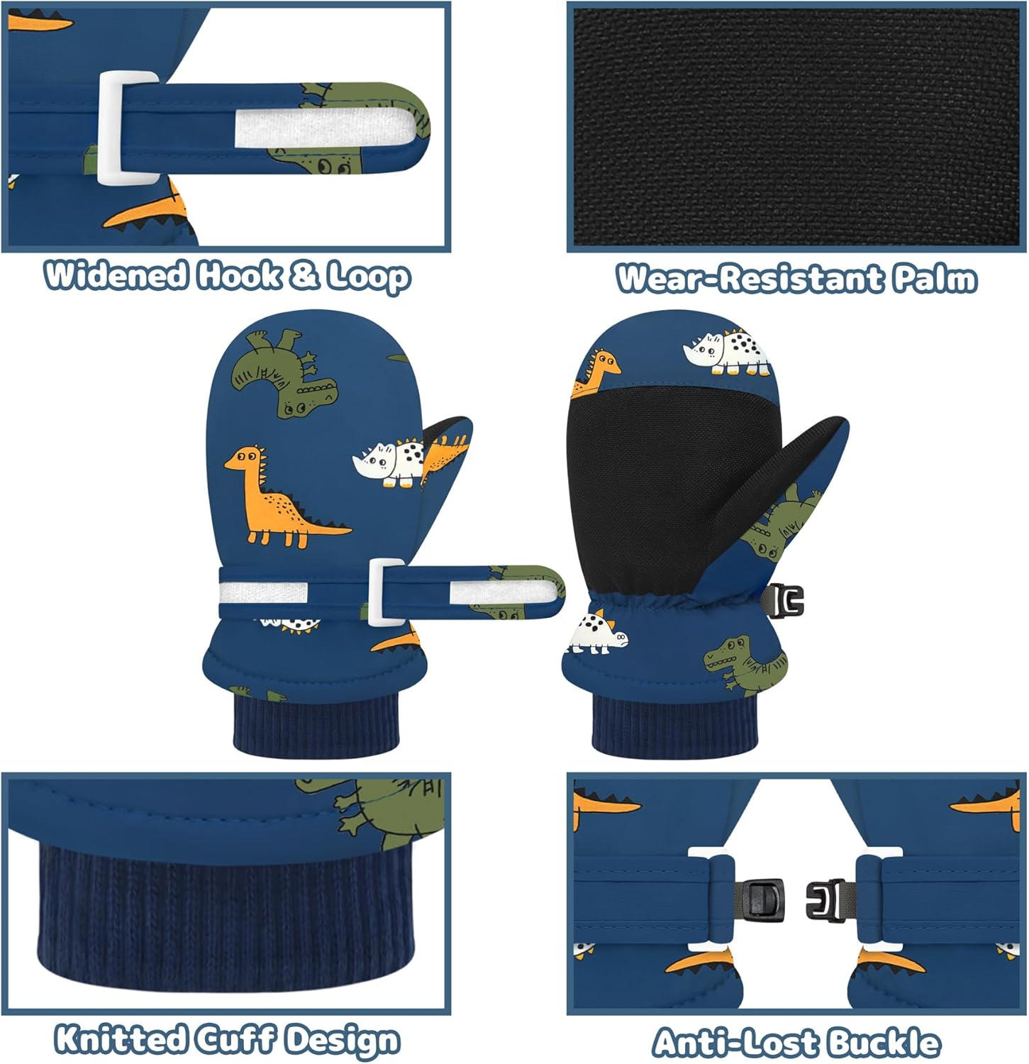 Olreco Baby Toddler Mittens Waterproof Toddler Snow Gloves Infant Baby Mittens Winter Kids Ski Gloves for Boys Girls - Image 5