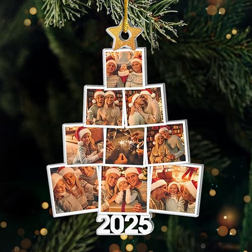 Pawfect House Family The Perfect - Árbol de Navidad con foto personalizada, adornos de Navidad para árbol genealógico, decoraciones de Navidad,