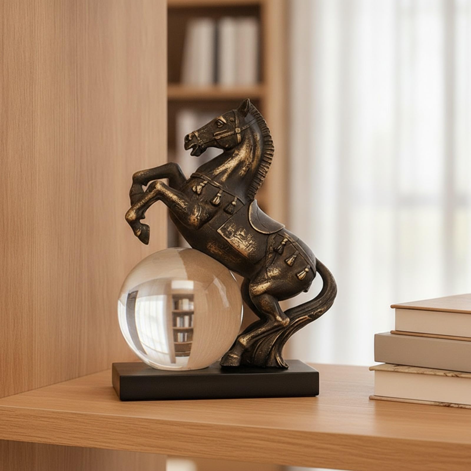 Colcolo Statuetta | Finitura Effetto Bronzo Antico, Scultura di, Dinamica, Decorazione, per Libreria, Dei Cavalli, Collezionisti, Da B