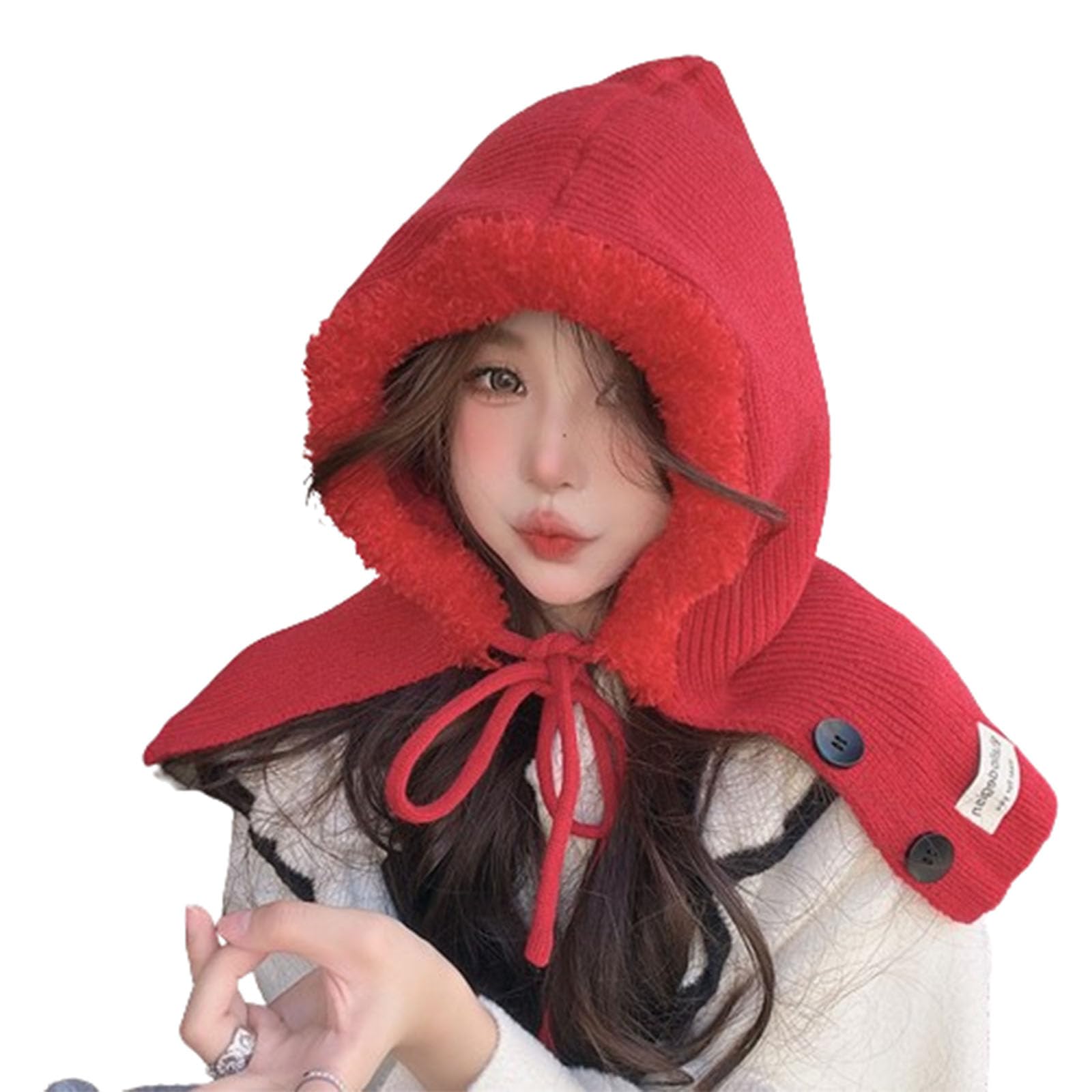 Gorro de pasamontañas para Mujer, Gorro y Bufanda para el Cuello, cálido, de Invierno, de una Sola Pieza, con protección para los oídos, Gorro de Lana (Gray A)