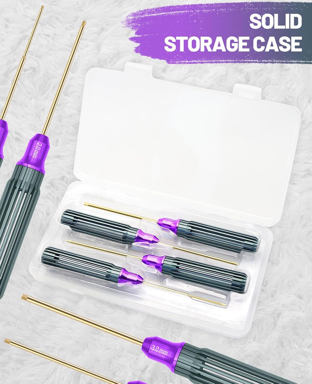 OGRC Hex Screw Driver Set 1.5mm 2.0mm 2.5mm 3.0mm Hex Driver Hexagon Allen Screwdriver Wrench RC Tool Kit for 1/16 1/12 1/10 1/8 1/5 RC Model RC Helicopter Drone Boat Car