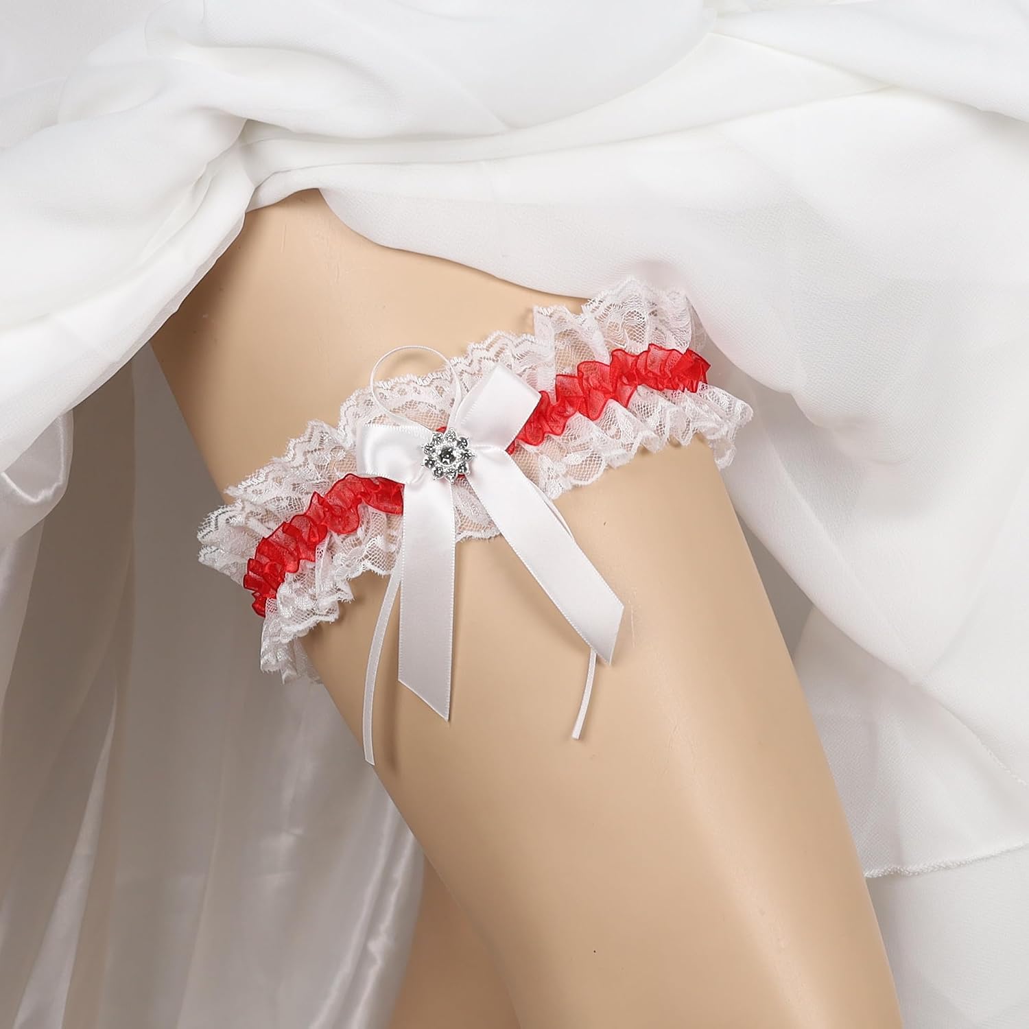 Wedding Garter For Bride With Rhinestones Sparkel Handmade Bridal Garters for Women