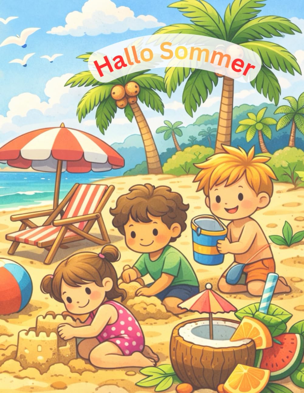 Sommer-Malbuch – 50 fröhliche Motive zum Ausmalen: Ausmalbuch