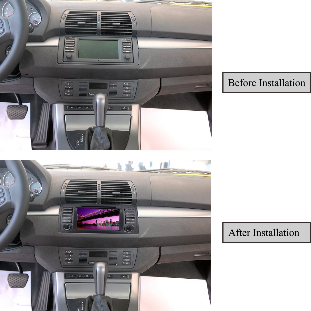 Android 9.0 Autoradio in-Dash Voiture Radio 8 Core 7" RAM 4G ROM 32G Car Radio avec Lecteur de DVD pour BMW 5-E39/BMW X5-E53 (Autoradio)