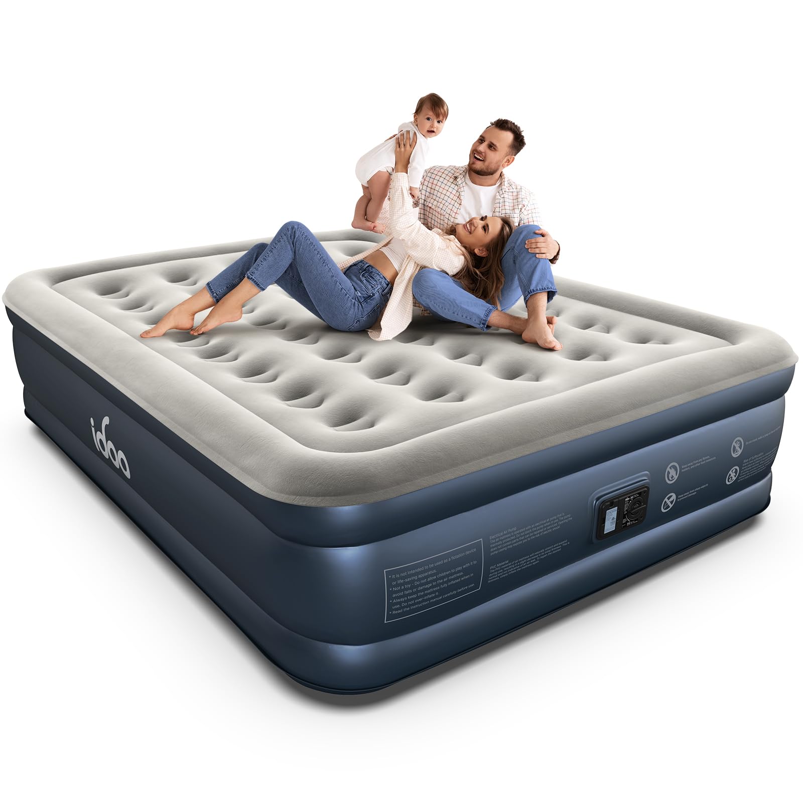 Photo 1 of iDOO Queen Air Mattress with Built-in Pump, 18" Raised