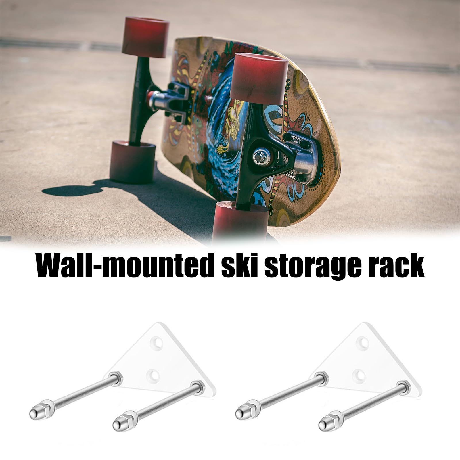 Gli acrilici robusti e gli sci del metallo montano al muro la soluzione facile di stoccaggio dell'installazione dello scaffale di stoccaggio per le attrezzature sportive