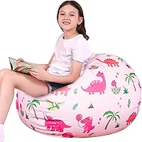 Vista 76 de Lukeight - Puf de almacenamiento de animales de peluche para niños, funda para puf de dinosaurio con cremallera para organizar la habitación