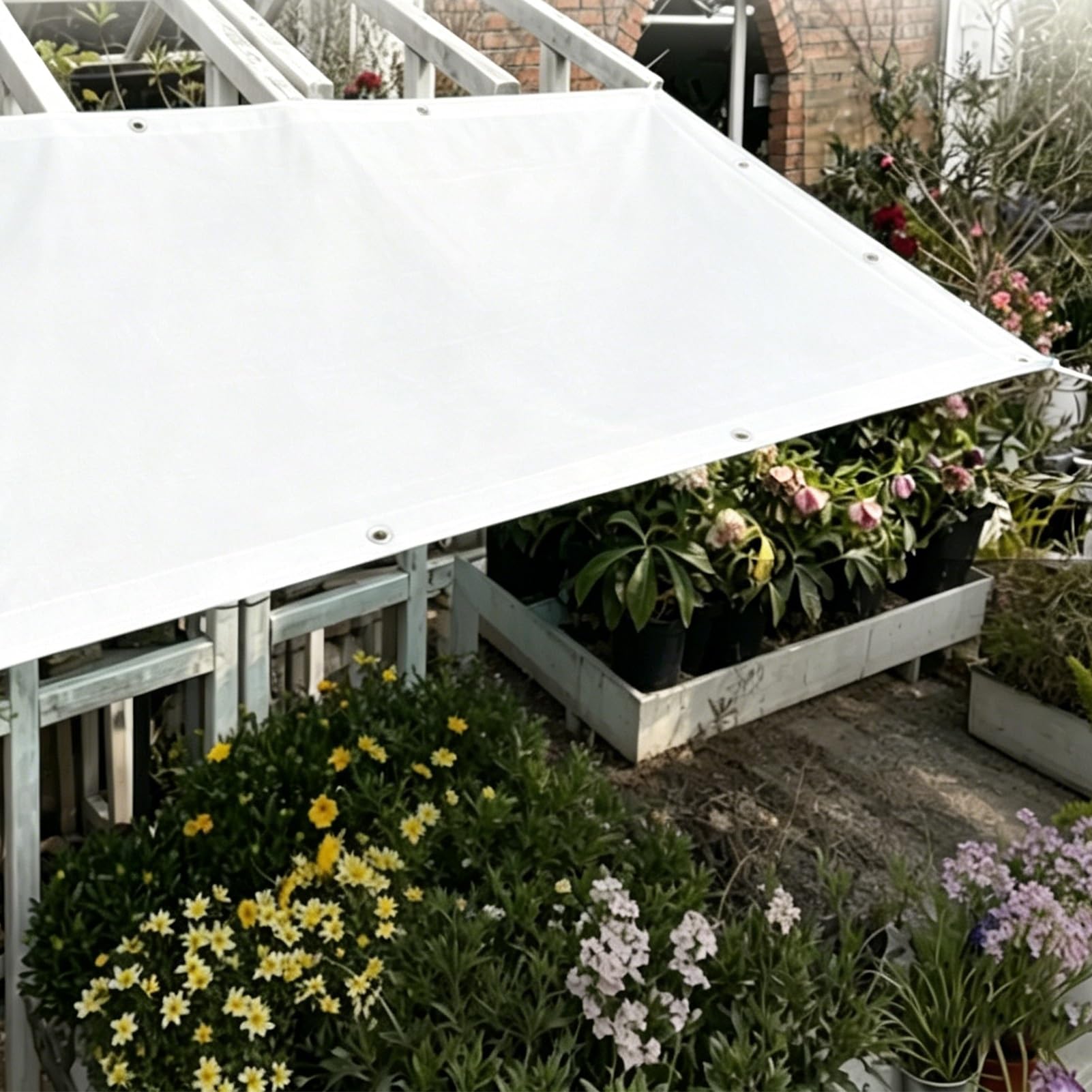 Tarp Waterproof Tarpaulin Cover 2x3m 4x6m 6x8m Foldable Ground Sheet Multipurpose Tarp for Garden Car Camping Woodpile Canopy Tent Balcony, Canvas(3x5m(9.8ftx16.4ft))