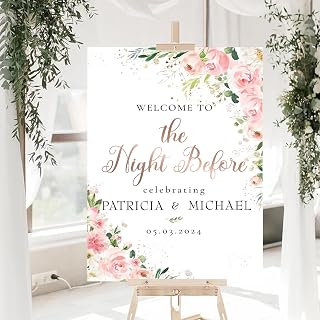 Personalized The Night Before Sign, Welcome To The Night Before Wedding Sign, Rehearsal Dinner Party Decorations, Rehearsal Dinner Signs, Rose The Night Before Sign Decorations