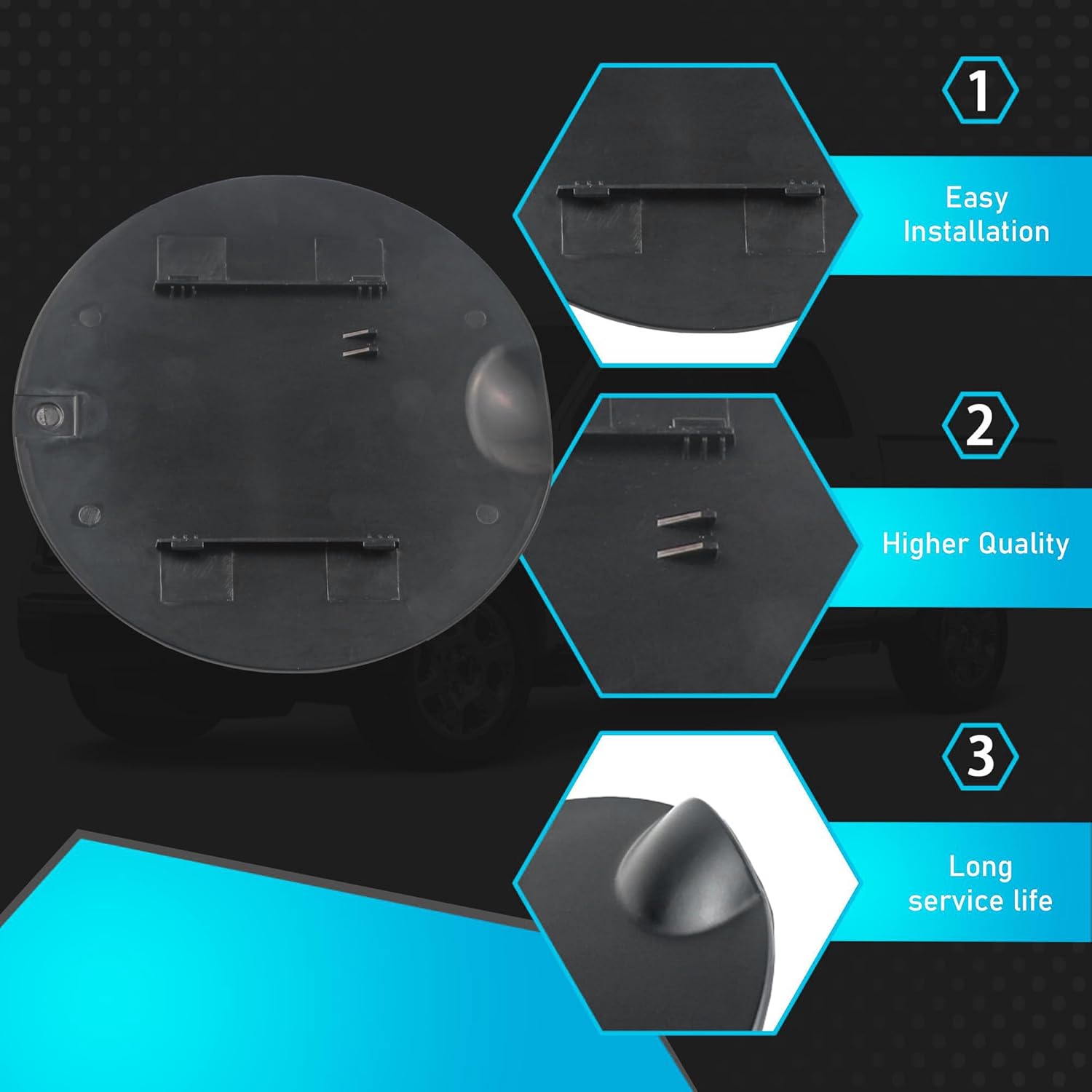 Fuel Door Cover For Ford F150 2009–2014 and For Lincoln Mark LT 2010–2014, Black Gas Tank Cap Filler Lid Access Panel, OE 9L3Z-99405A26-AA 9L3Z99405A26AA