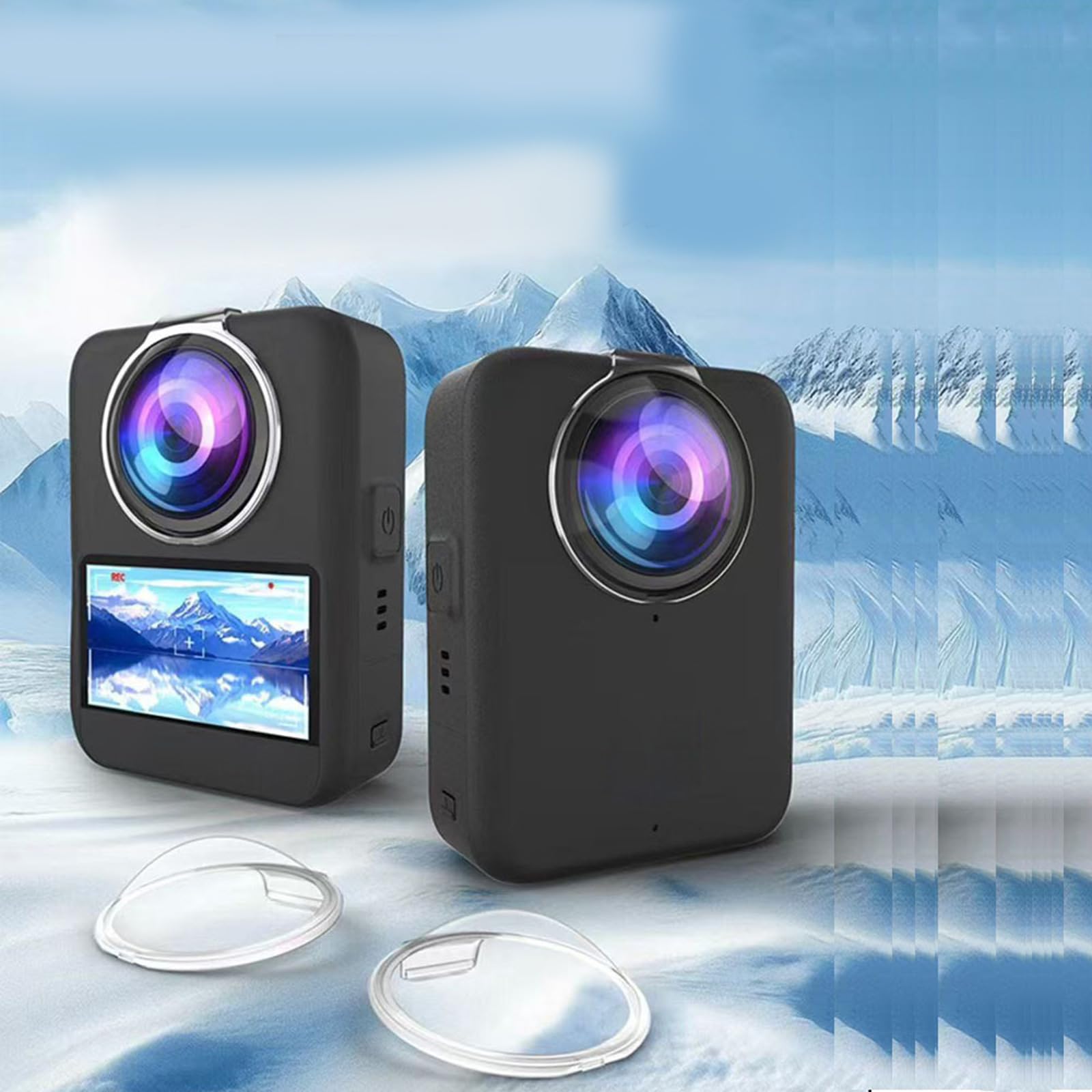 Protector de pantalla de cristal supertransparente y cubierta de lente para cámaras de acción, diseño ligero, impermeable, protector de lente ultravioleta