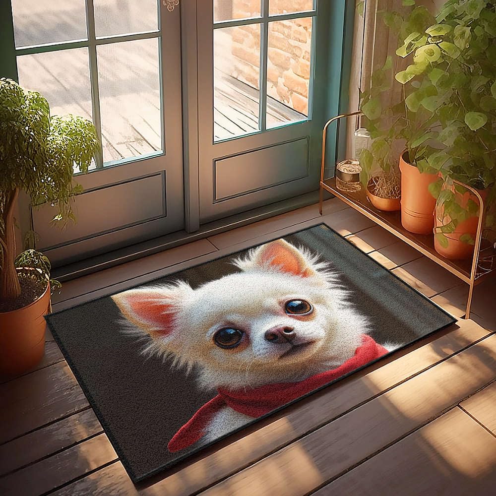 Tapis de cuisine Thankful 50x80 cm grand paillasson extérieur chien blanc