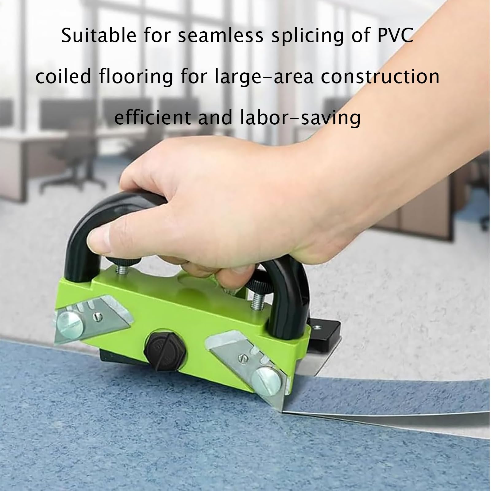 Cortador de suelo de PVC, cortador de costuras de suelo, altura de corte ajustable, cuerpo de aleación de aluminio y base de acero inoxidable, herramienta de construcción manual para el hogar
