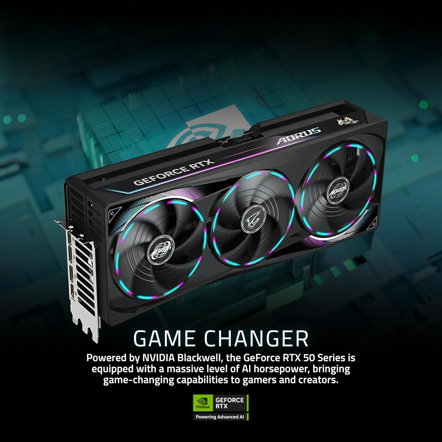 Rear view of GIGABYTE AORUS Supreme 5 PC