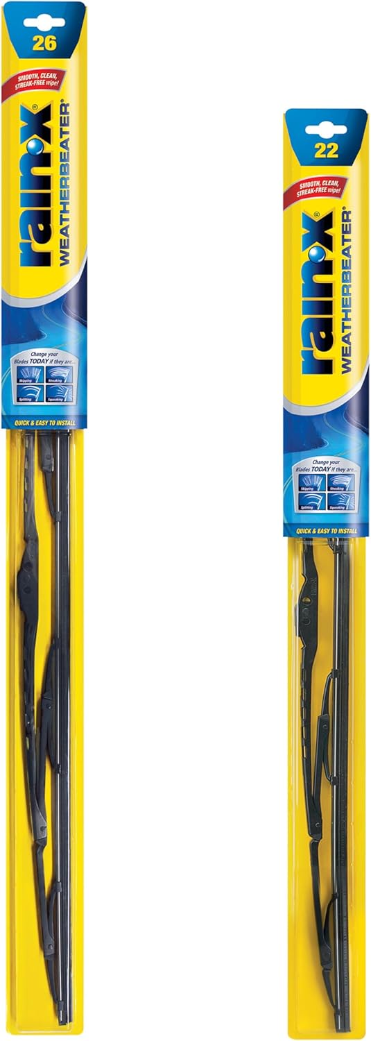 Rain-X 820250 WeatherBeater Wiper Blades, 26" and 22" Windshield Wipers (Pack of 2), Automotive Replacement Windshield Wiper Blades That Meet Or Exceed OEM Quality And Durability Standards 26" and 22" Pack of 2