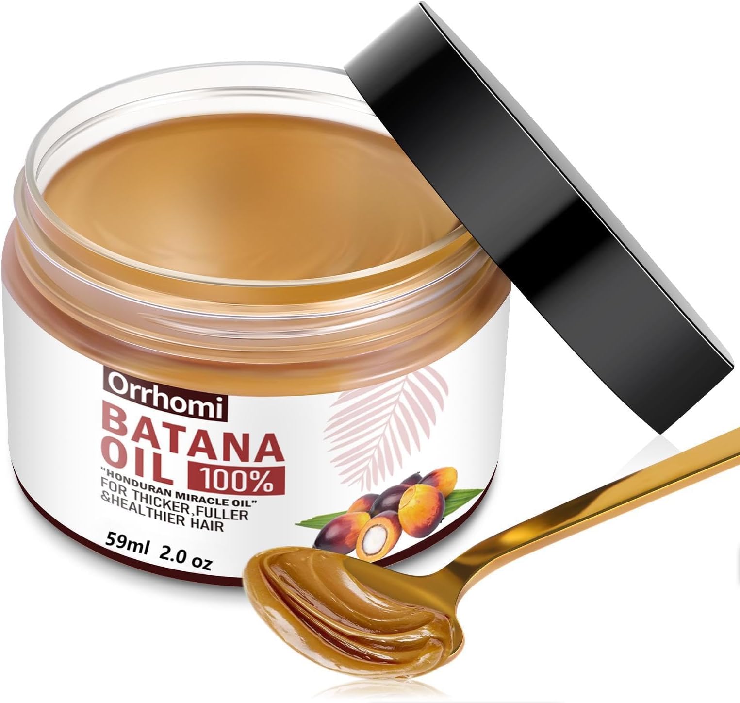 Batana Oil for Hair Growth, 100% Pure & Organic, Cold Pressed Traditional Palm Nut, Unrefined Hair Growth Oil Prevents Hair Loss