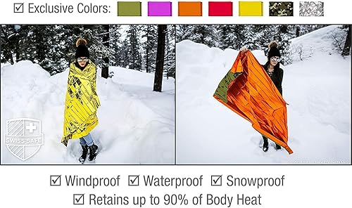 Miniatura 44 de Mantas térmicas de mylar para emergencias, 4 unidades; incluye una manta dorada diseñada para la NASA; perfectas para exteriores, para hacer Verde