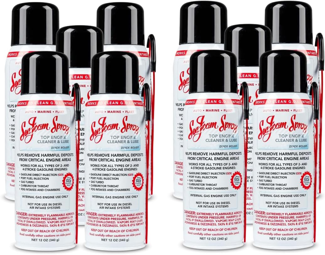 Upper Engine & Intake System Cleaner Spray – 10 Cans (120 oz / 3.40 kg Total) | Fuel Intake & Valve Cleaner | Helps Maintain Smooth Engine Idle & Cleaner Combustion