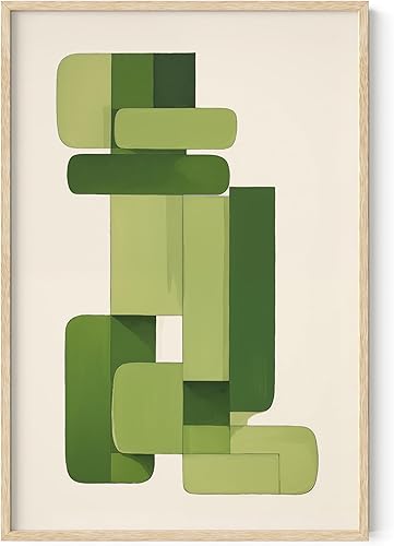 Miniatura 268 de HAUS AND HUES Arte abstracto moderno para pared, arte de sala de estar azul y verde, obra de arte moderna para paredes, imagen minimalista para sala