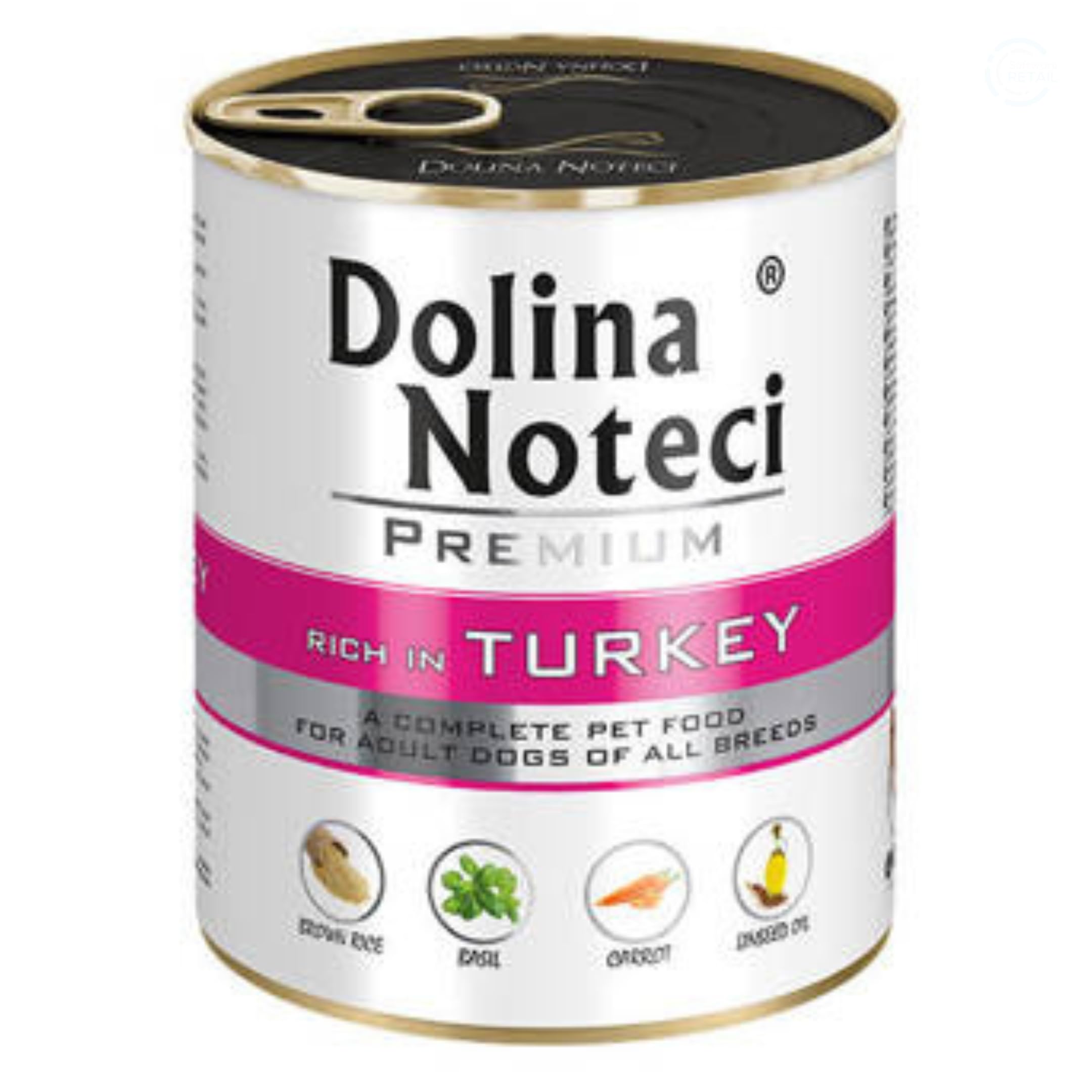 Dolina Noteci Premium Adult Wet Dog Food with Turkey, Complete Dog Food, Gluten-Free (800g)