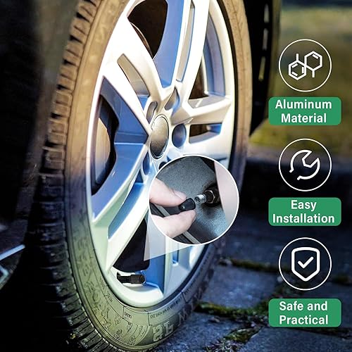 Miniatura 4 de 25 tapas de vástago de válvula de neumático, tapa de válvula de neumático de automóvil con sello de goma O, tapas de vástago de rueda herméticas a