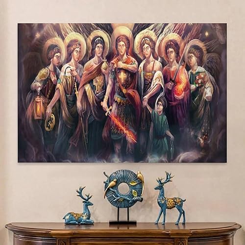 Miniatura 6 de Los siete Arcángeles de Dios, Arte Religioso y Cristiano Para Pared, Cuadros Modernos, Arte De Pare Póster Pintura Decorativa Lienzo Póster de Pared