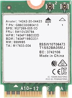 Placa Sem Fio AX210NGW M.2 para Laptop, Módulo Sem Fio de Banda Tripla WiFi 6E de 5400 Mbps Adaptador WiFi 11AX Com Bluetooth 5.3, MU MIMO, Compatível Com Windows 11 10, Baixa