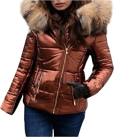 plus size shiny puffer coat