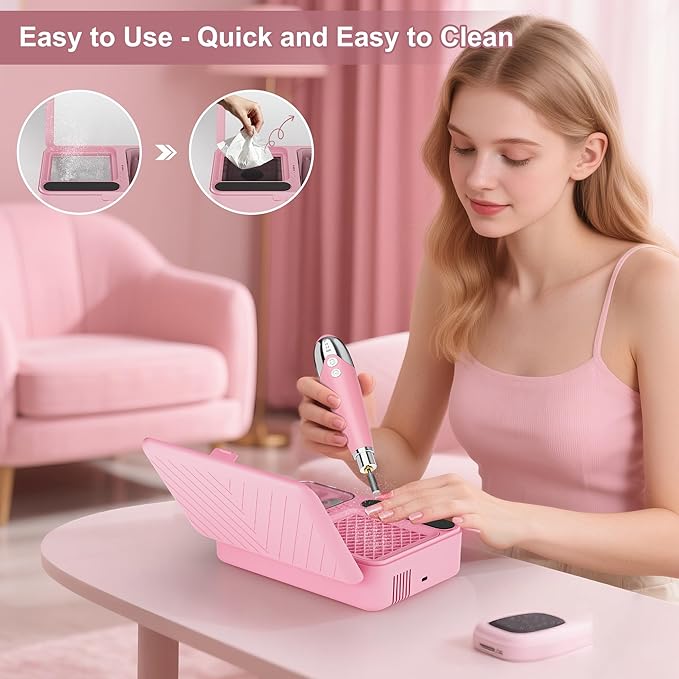 Kit de herramientas para uñas WOBSION con aspiradora y taladro miniatura 6