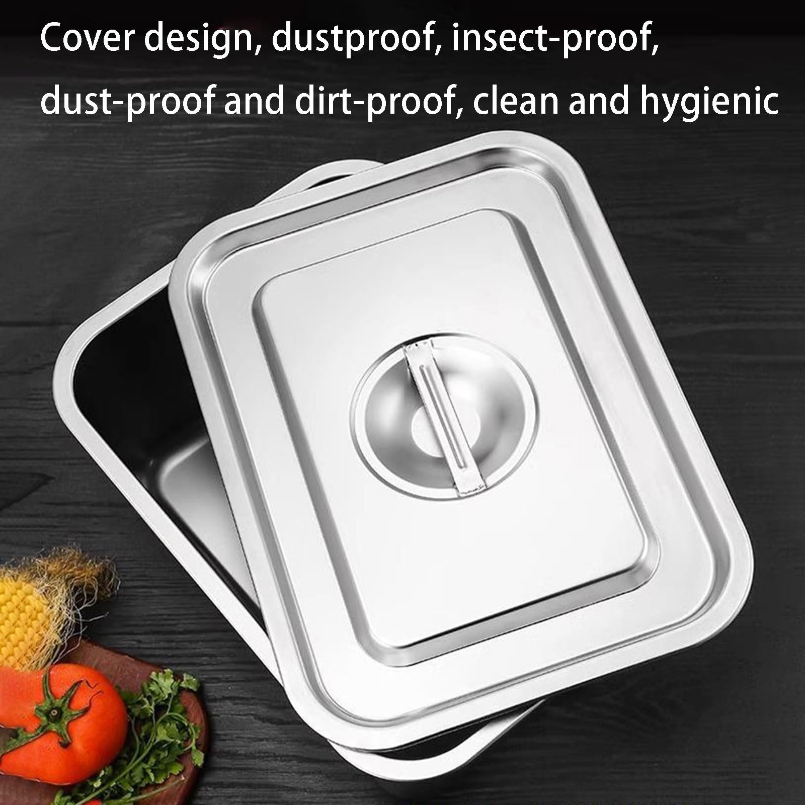 Scaldavivande in acciaio inox, scaldavivande per buffet, 4 pezzi, contenitore riscaldante per catering, contorni, eventi e buffet