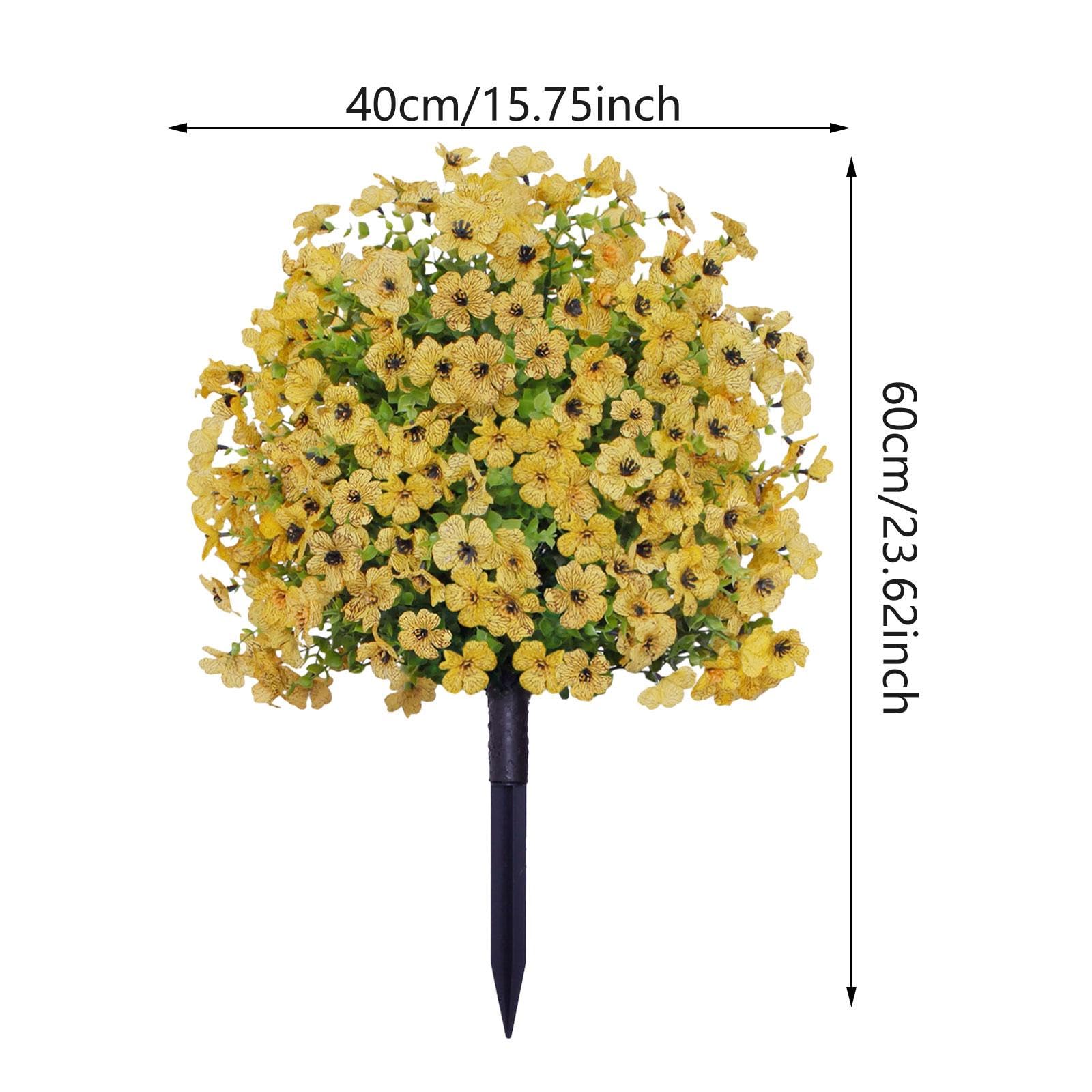 Decorativo con Fiore di, Verde Artificiale per Esterni E Interni, Giallo