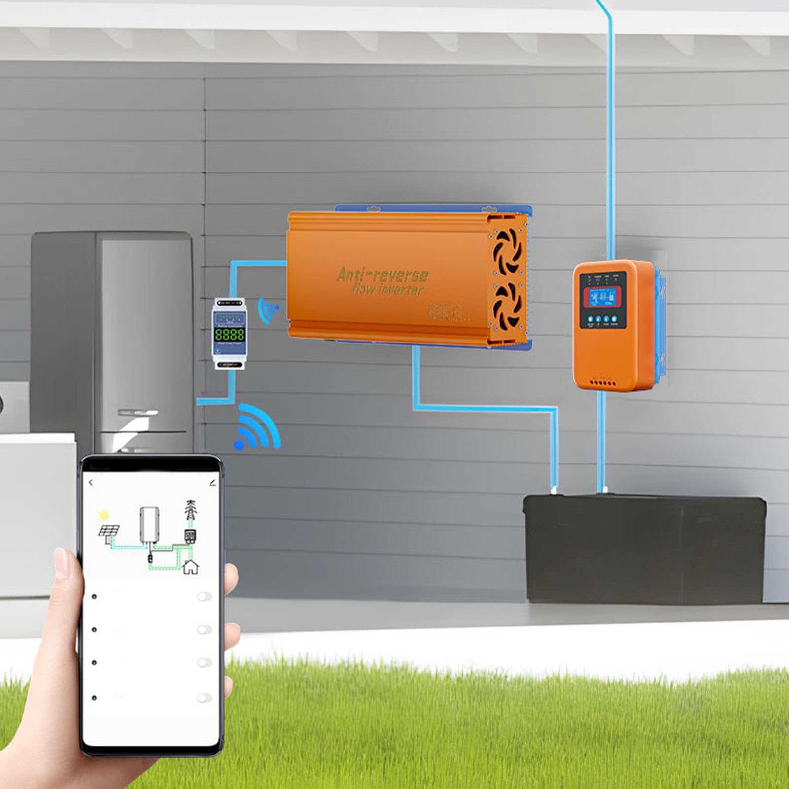 Generic Micro Inverter con Collegamento Alla Rete con Funzione Antiriflusso, Monitoraggio MPPT e App di Monitoraggio Remoto, Ideale per Sistemi di Energia Solare Domestici (230V)