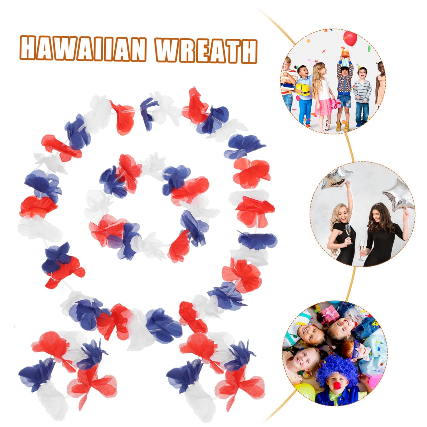 ibasenice Frangipani Blume Stirnband Armband Halskette Set 72 Stücke Hawaiian Party Supplies