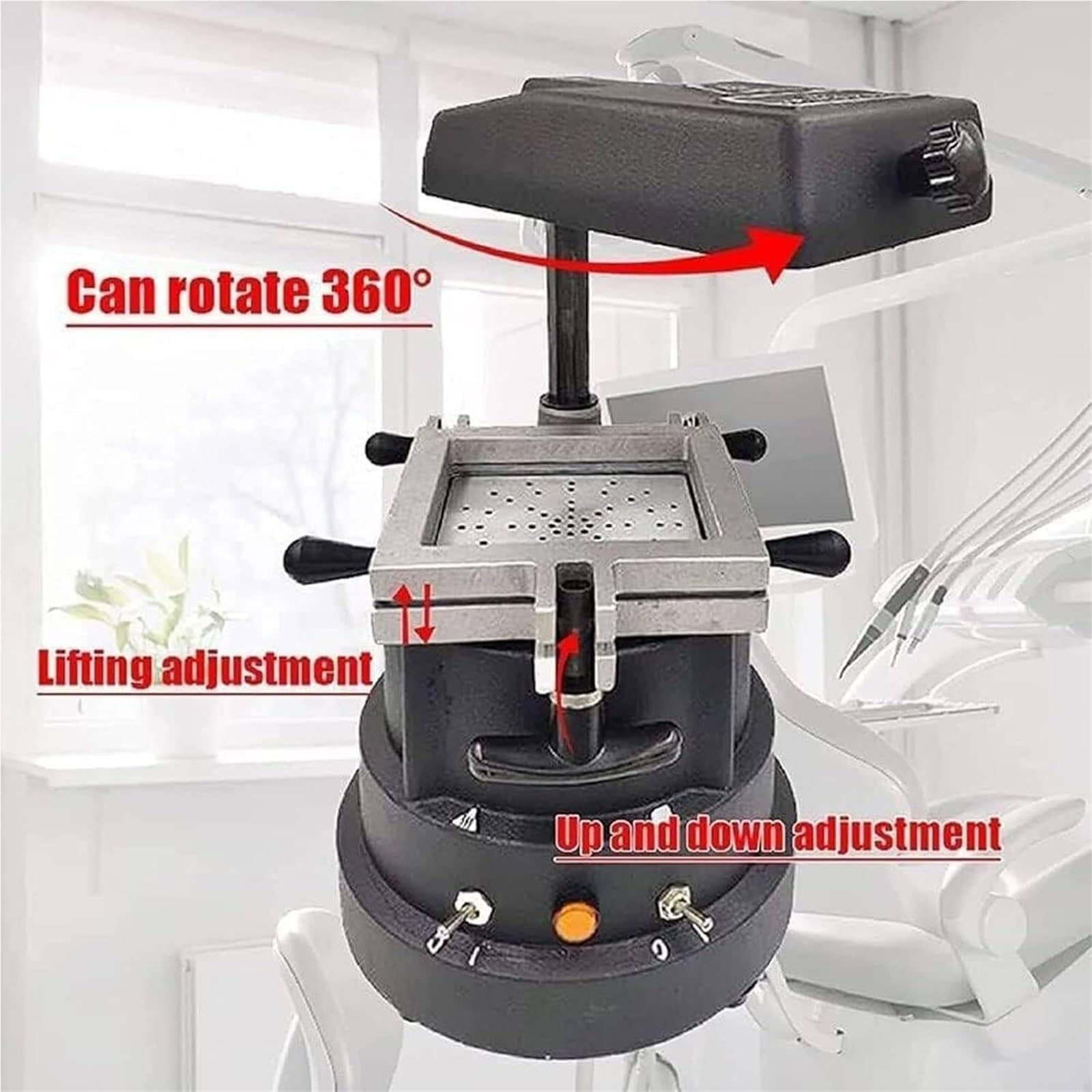 1200 W Dental-Vakuumformmaschine, tragbares Labor-Thermoformgerät, robuster, verstellbarer Materialformer for Schienen, Mundschutz, Retainer