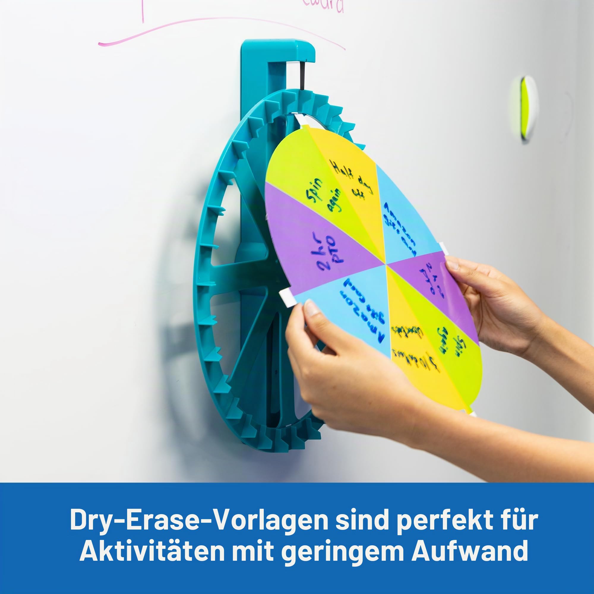 Learning Resources SpinZone Magnetisches JumboGlücksrad, Alter 4+, Interaktives Whiteboard-Material, 3 Doppelseitige Karten