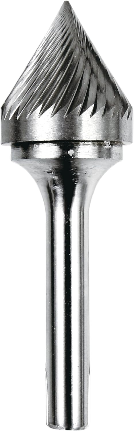 Dedeco 13011 Carbide Bur, Single-Cut, 60 Degree Cone, 1/4 x 3/4 x 11/16, SJ-7