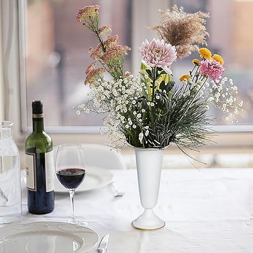 Miniatura 7 de Jarrón de metal para cementerio, jarrones con base de metal y estacas para mesa del hogar, flores de cementerio, decoraciones de tumbas