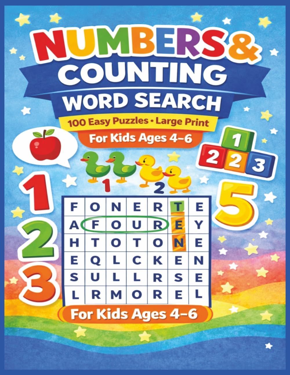 Numbers and Counting Word Search Workbook for Kids Ages 4–6: 100 Easy Large Print Puzzles for Learning Numbers, Counting Skills, and Early Math ... Puzzles , Activities and workbooks Series)