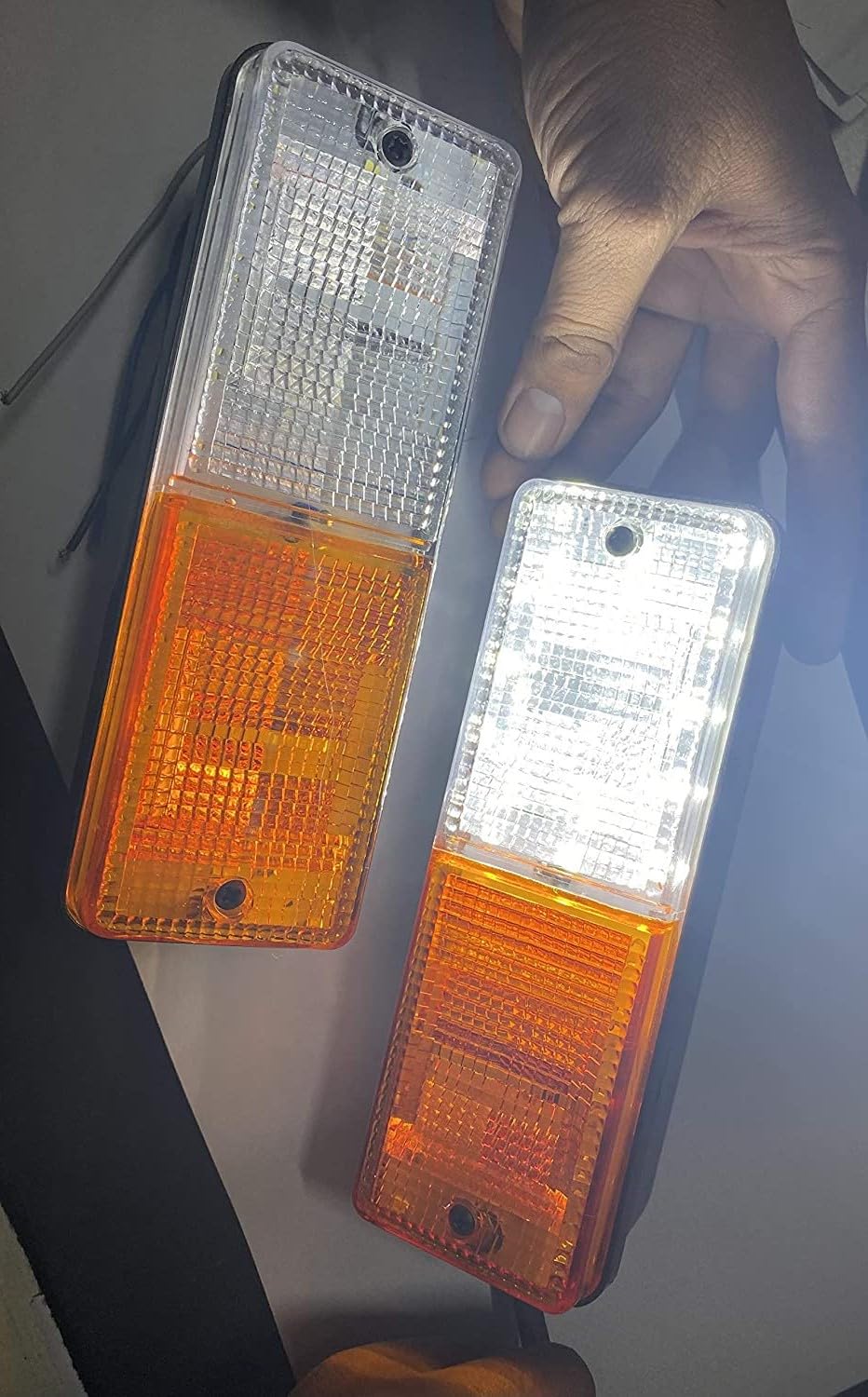 AUTO MT 2PC THAR BUMPER INDICATOR Led Parking Bumper Front Fender Indicator Light for Mahindra THAR MM540 550 Bumper Front Fender drl Indicator Thar Crde mm540 mm550-image-3
