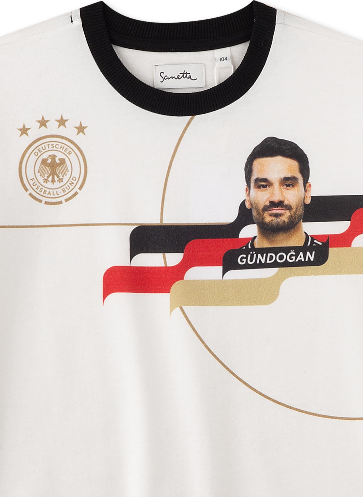 Sanetta DFB-Fanshirt Gündoğan Off-White | Hochwertiges und gemütliches Shirt aus Baumwolle für Mädchen & Jungen. Kinder Bekleidung