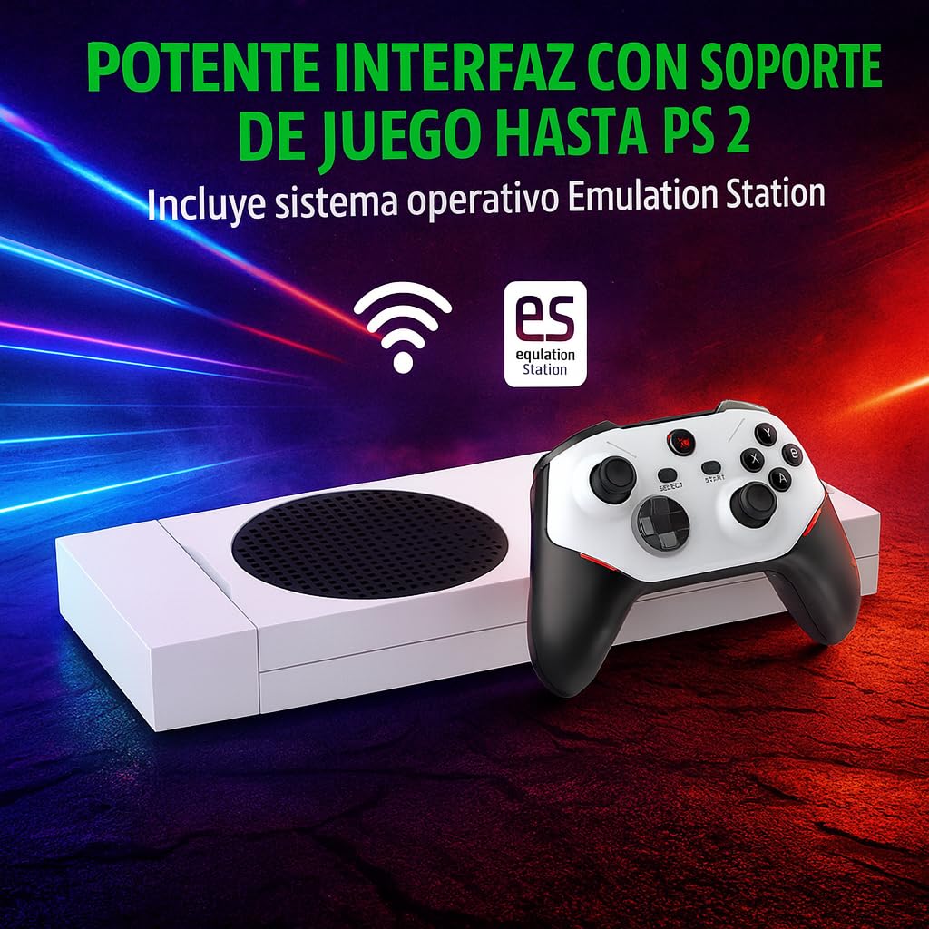 Consola Retro PS 2 Stick HDMI con 20,000+ Titulos, La más potente con soporte hasta PS-2, Gamepads con Iluminados, Octa-Core, 2GB RAM, SD de 128GB, Incluye +30 Sistemas
