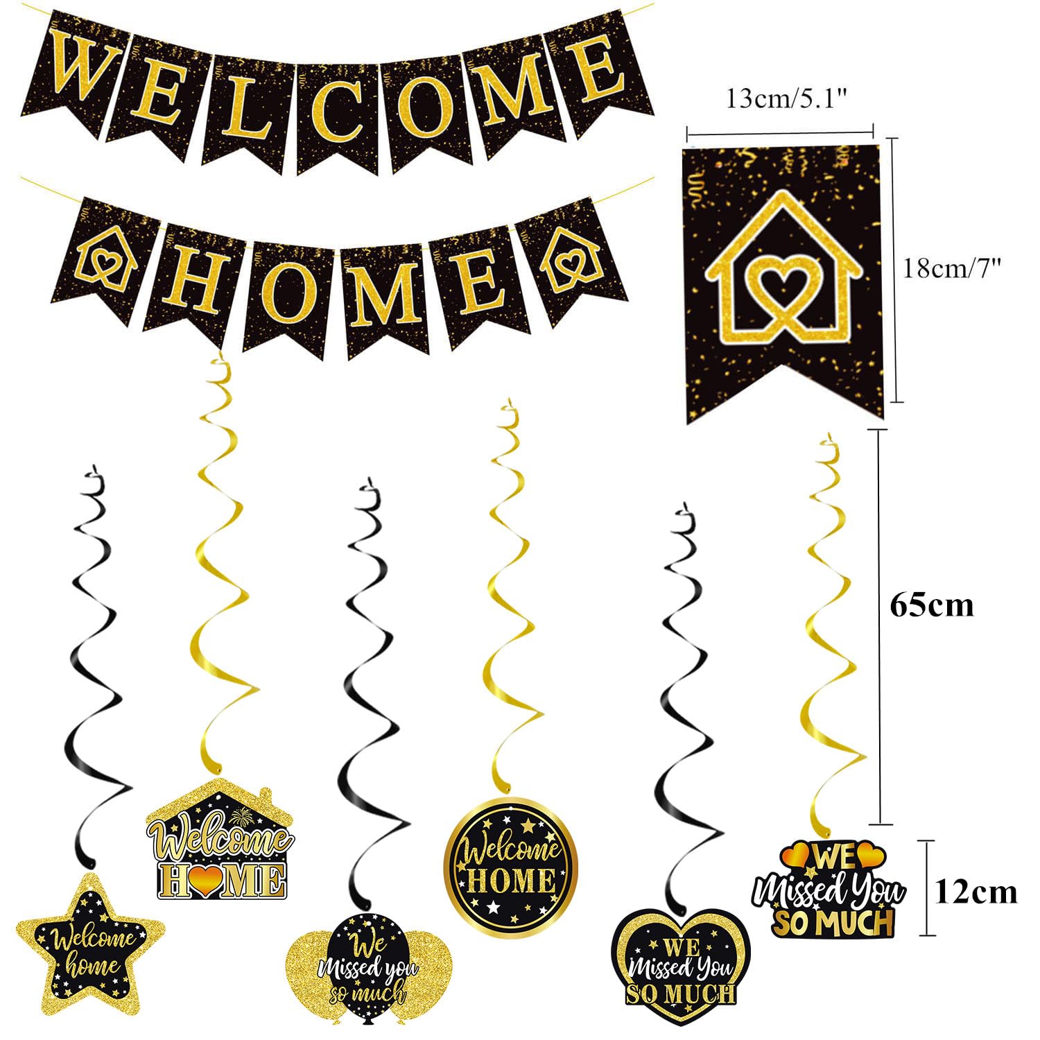 Elicola Welcome Home Party Decorations Set including 6PCS Hanging Swirl for Baby Shower and Family Celebration - Image 2